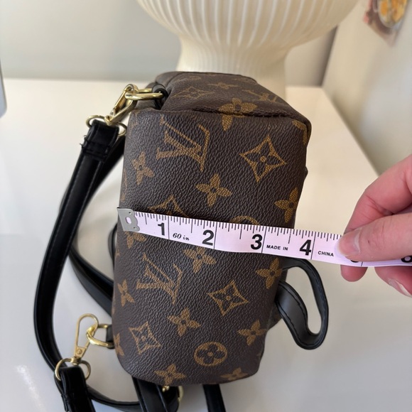 Faux LV Brown & Black Monogram Mini Backpack - Picture 8 of 9